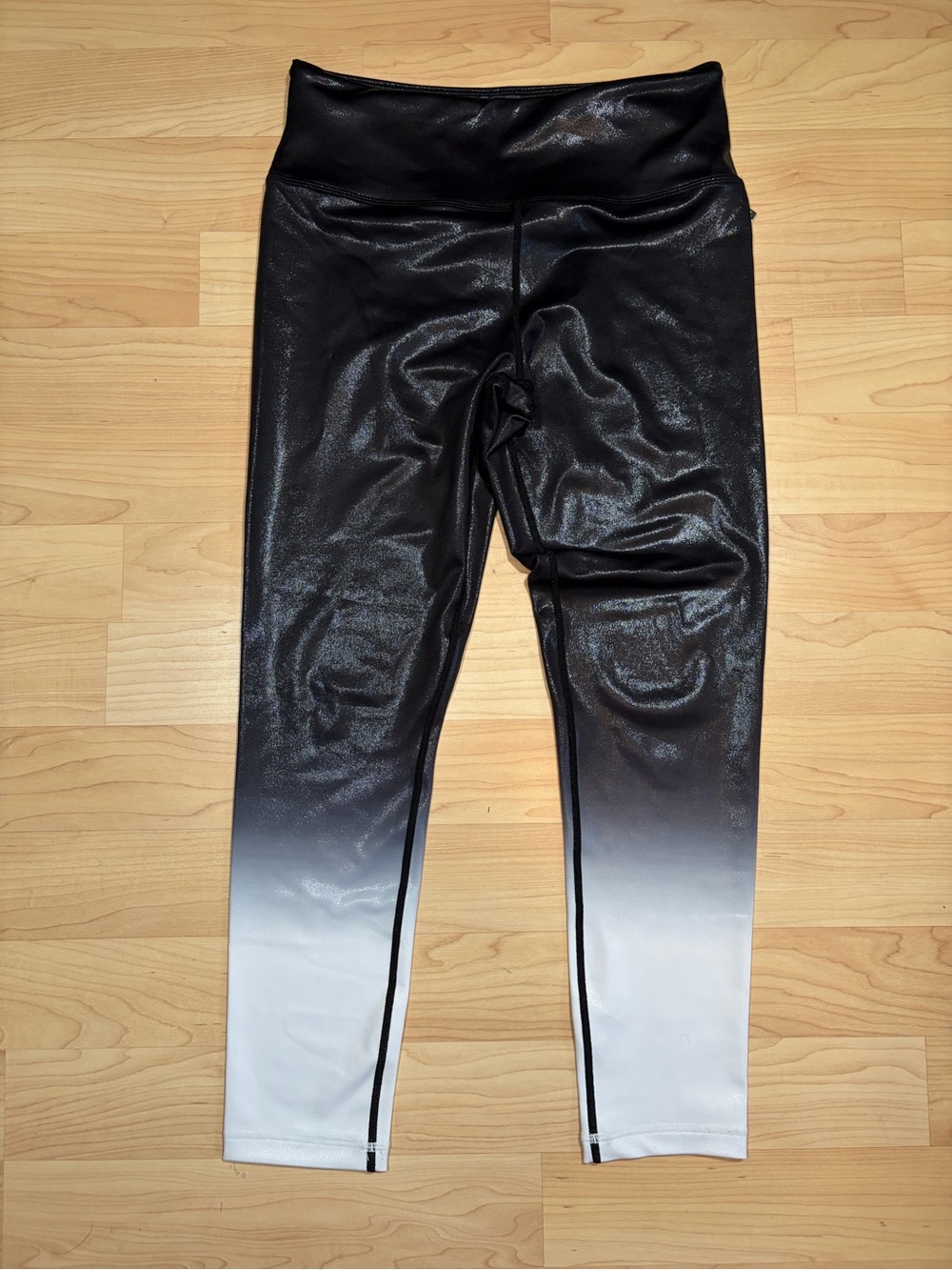 Zyia Active Black Metallic Ombré Light n Tight High-Rise leggings.